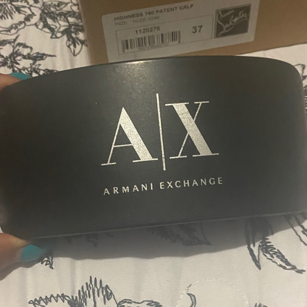 Armani Exchange Black Logo Belt